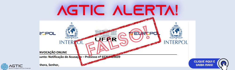 ATENÇÃO! Alerta para e-mail falso